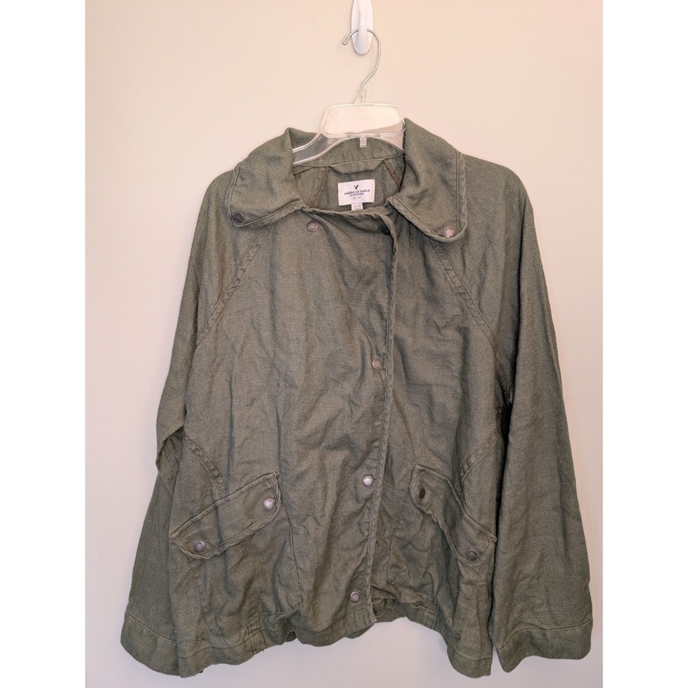 American Eagle Military Minimalist Ramie Field Jacket Olive Green XL